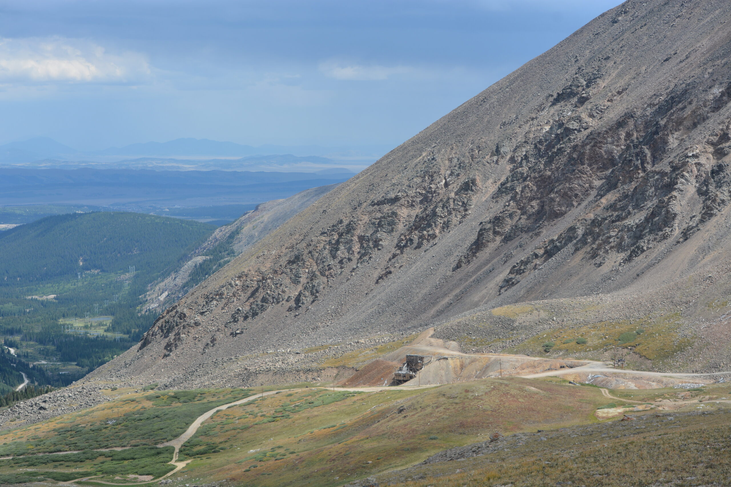 Mountain range with a blue sky