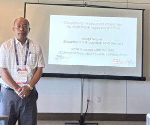 Accounting faculty, Minga, presenting at SBI 2026 conference