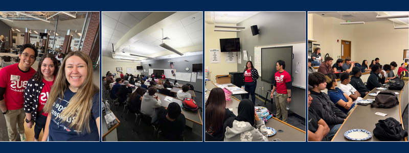 3 different photos all from Pizza with the Ambassadors