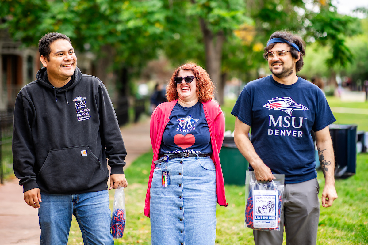 L-R: Jose Chavez Quezada, Bridgette Maloney, and Cole Parsa enjoying a stroll on the Historic 9th Street Parkway during CHHS Week 2025. Photo: Alyson McClaran
