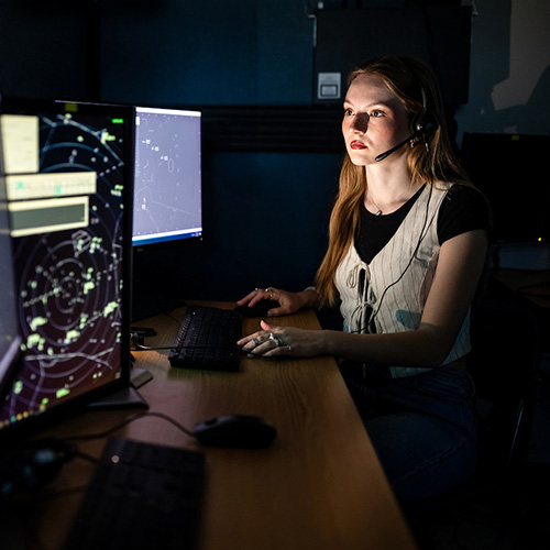 Adelaide Britton, ready and eager to step into a career as an air-traffic controller