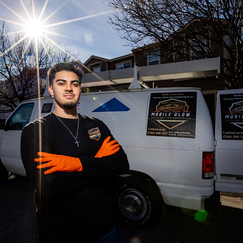 Luis Toscano, Business Management major, already owns and operates a part-time business detailing automobiles.