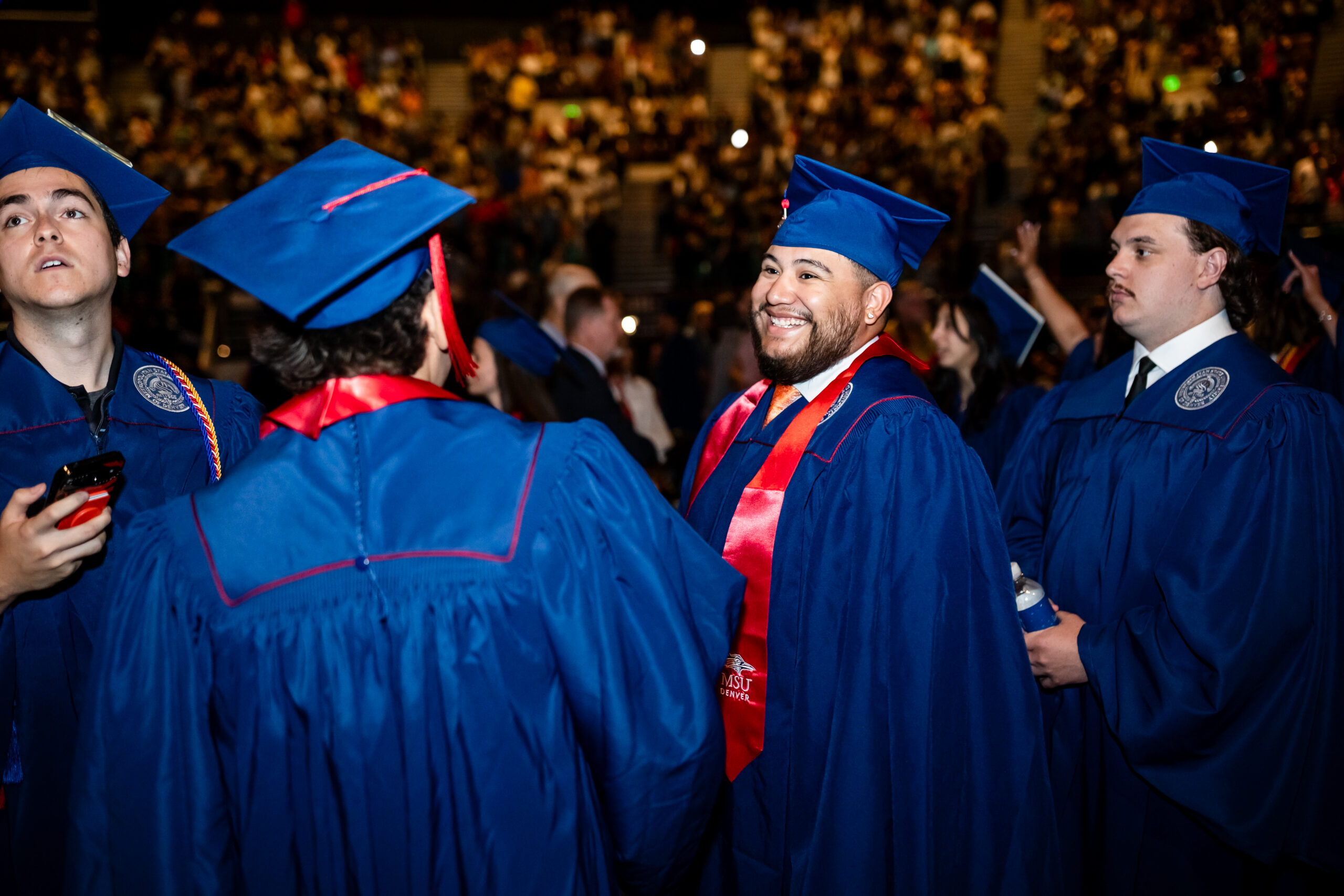 MSU Denver graduates gather for the university’s morning commencement ceremony on May 15, 2026.