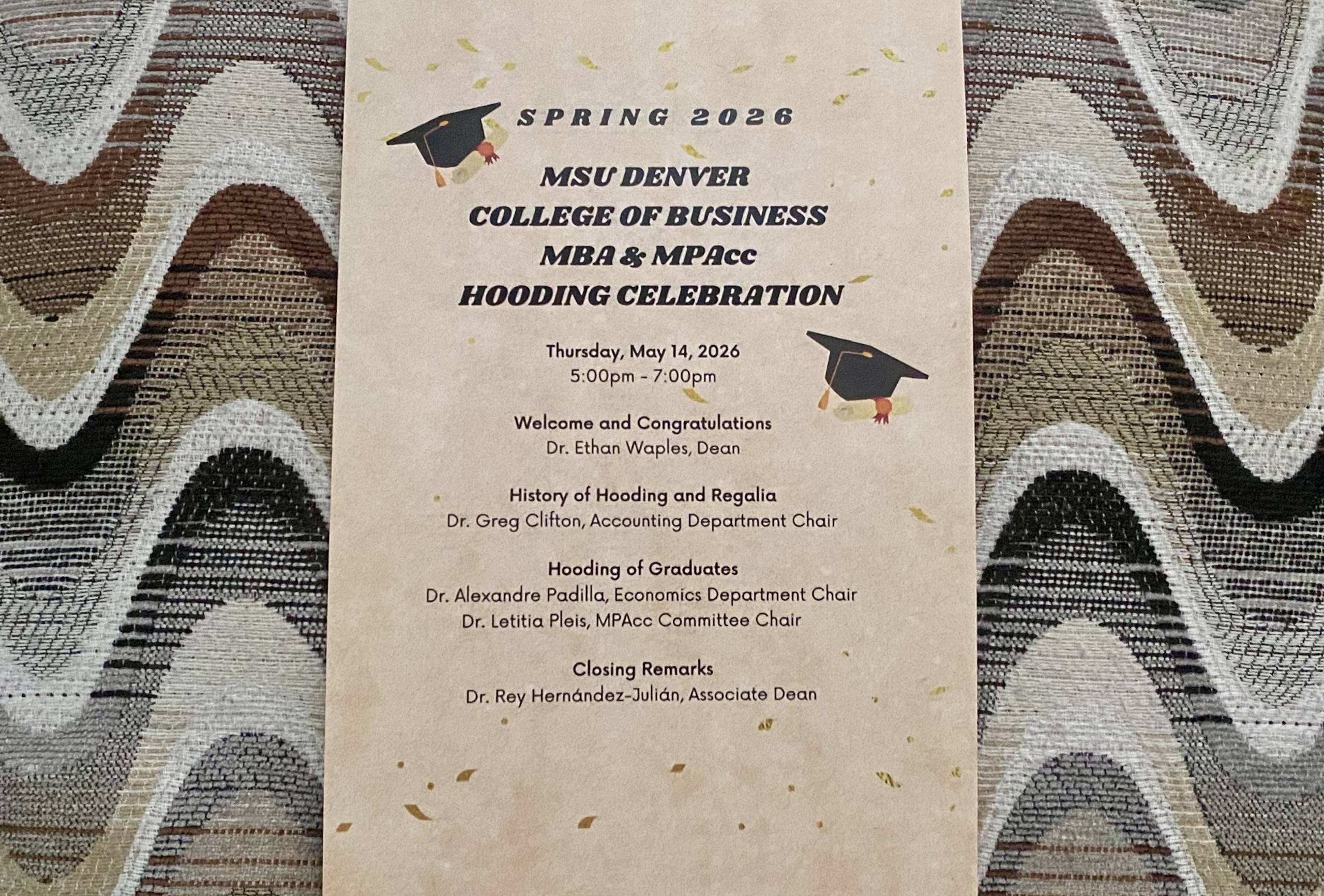 SP'26 MBA & MPAcc Hooding Celebration front of program