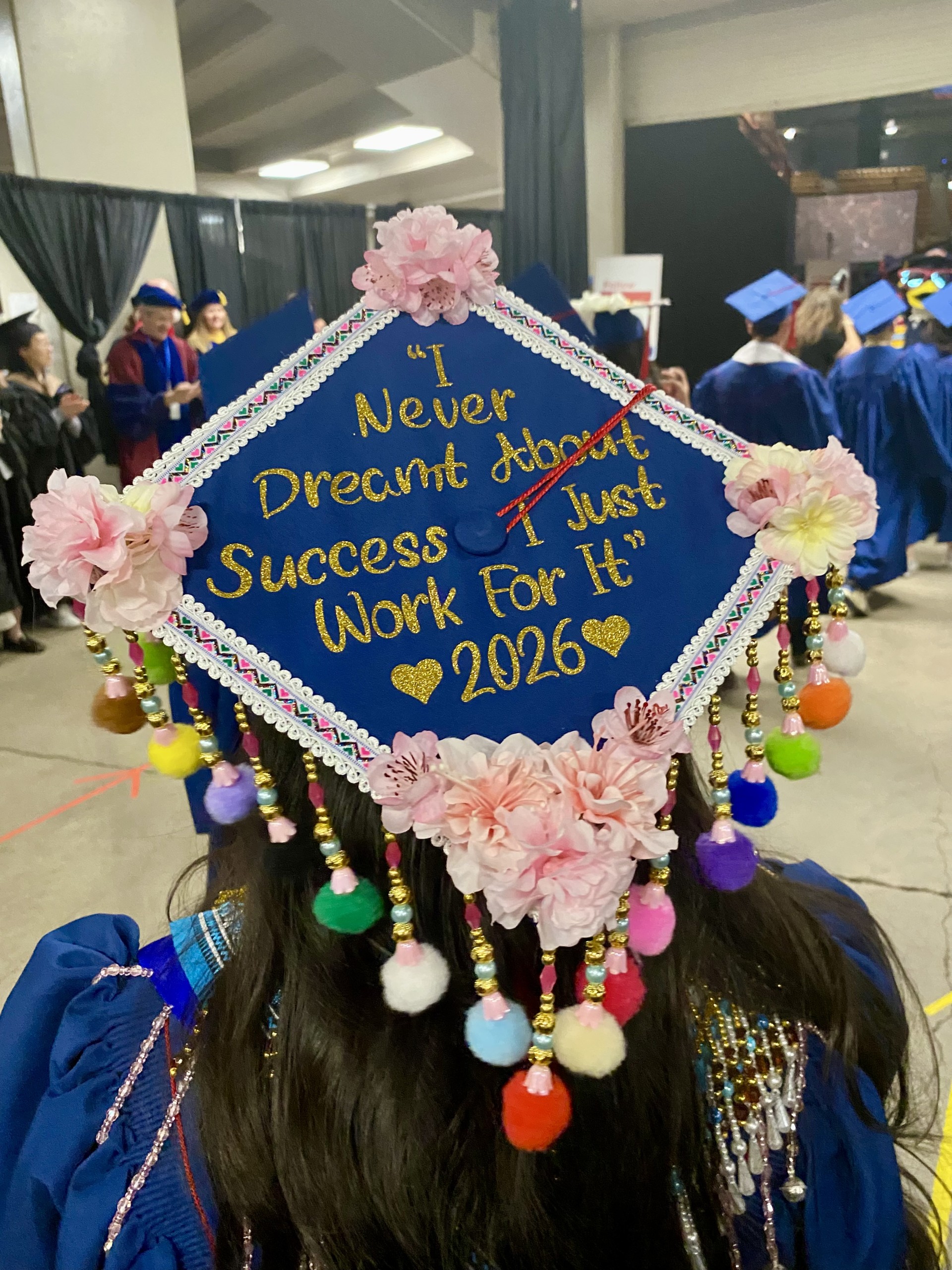 decorated mortar board at SP'26 Commencement Ceremony