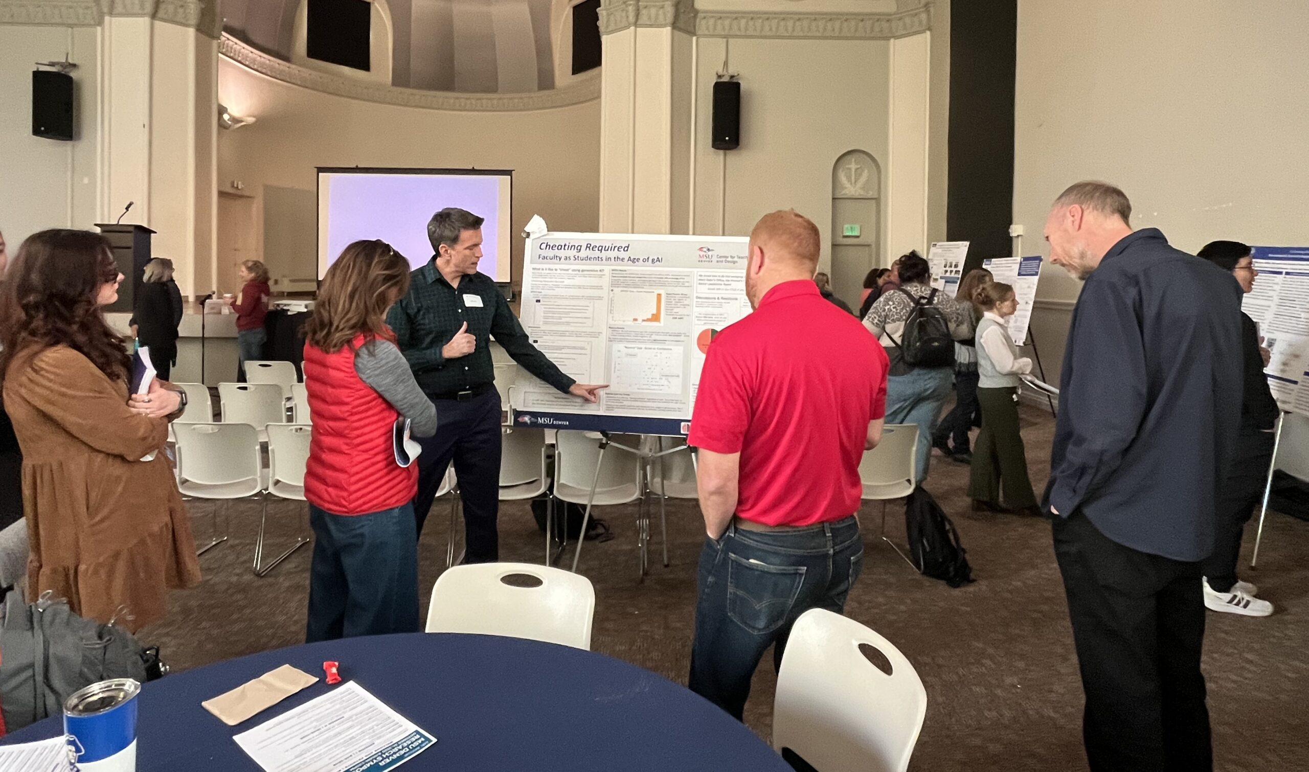 Jeff Loats presents a poster at the 2025 MSU Denver Faculty Research Symposium