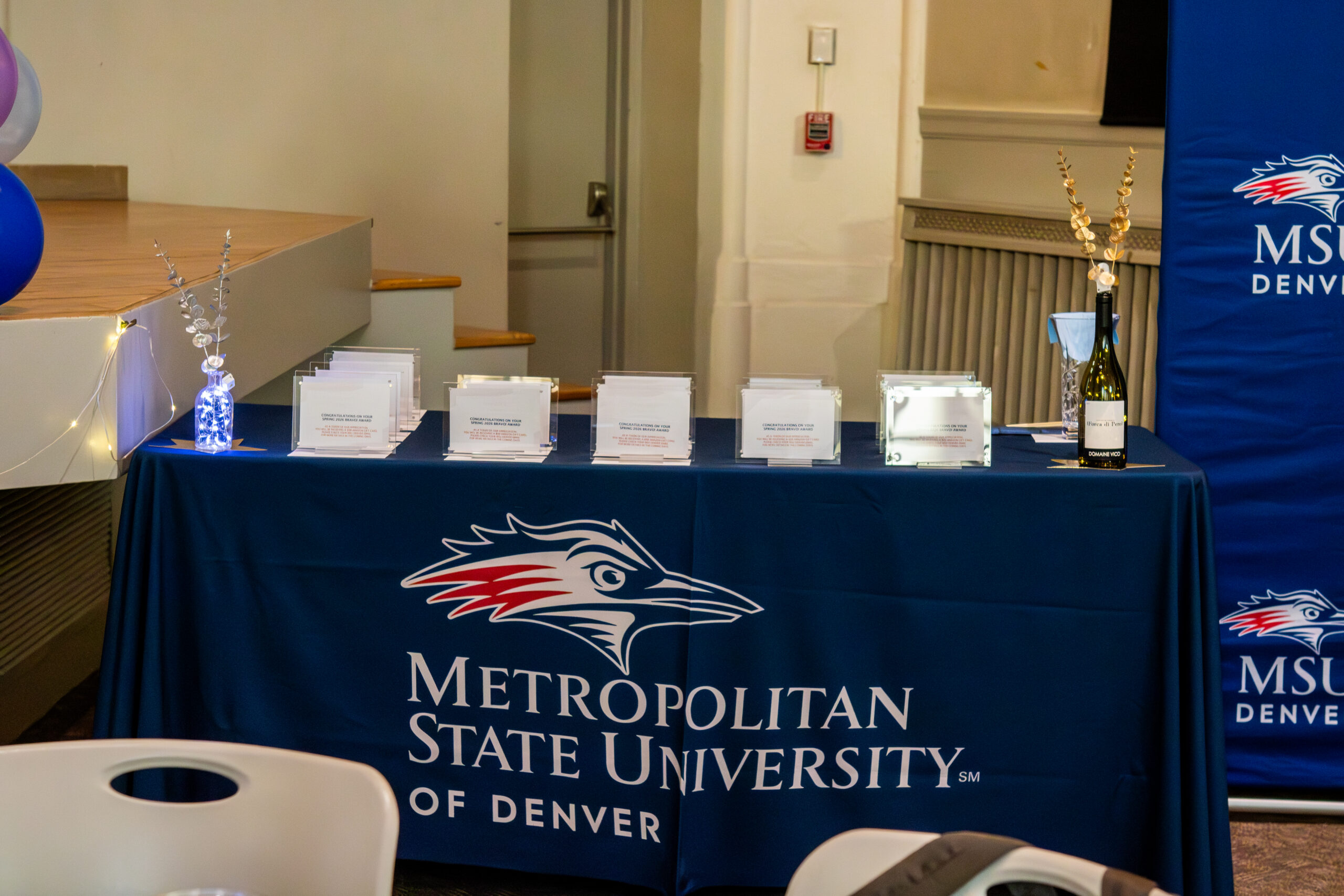 A table of MSU Denver BRAVO! awards.