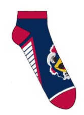 Socktober ankle sock, navy with red toes