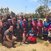 MSU Denver students with residents in Guatemala during a previous year's Alternative Break Program.