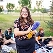 Psychology student Ashley Blondo helps build community with regular crafting meetups at the park.