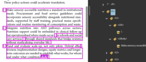 Adobe Acrobat, Accessibility Tags pane, list tag structure