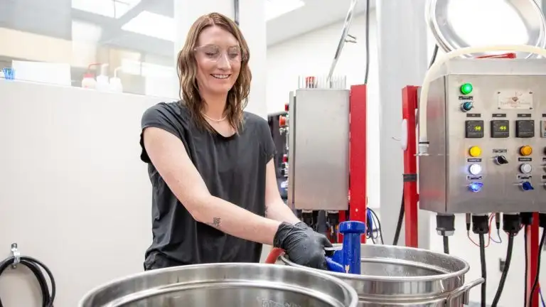 Colleen Haynes and other students in MSU Denver’s Brewery Operations Program get hands-on experience in the University’s Brewing Science class. Photo by Polina Saran