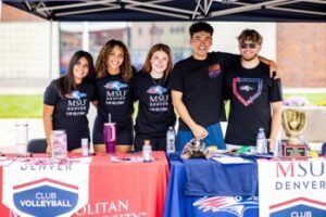 Club Sports students tabling at an event