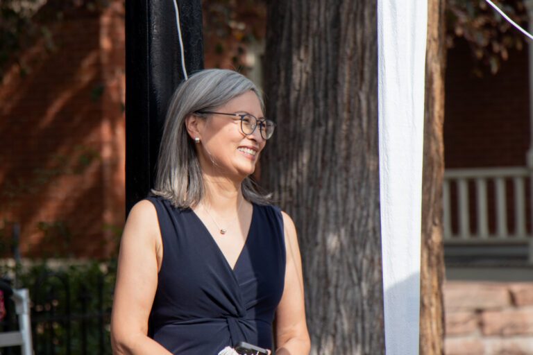 A.J. Alejano-Steele at an Aug. 12 celebration. Photo: Elijah Nelson