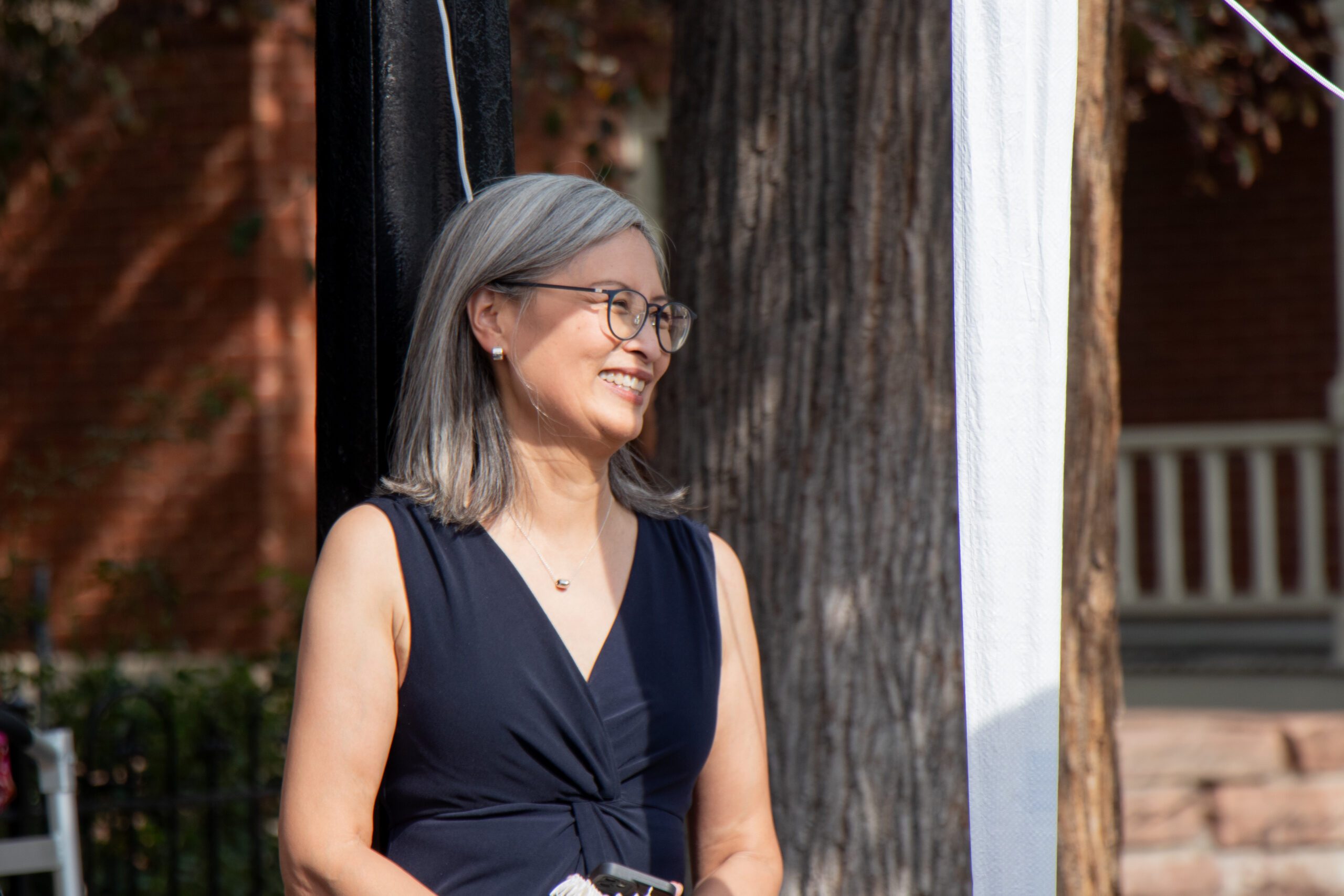 A.J. Alejano-Steele at an Aug. 12 celebration. Photo: Elijah Nelson