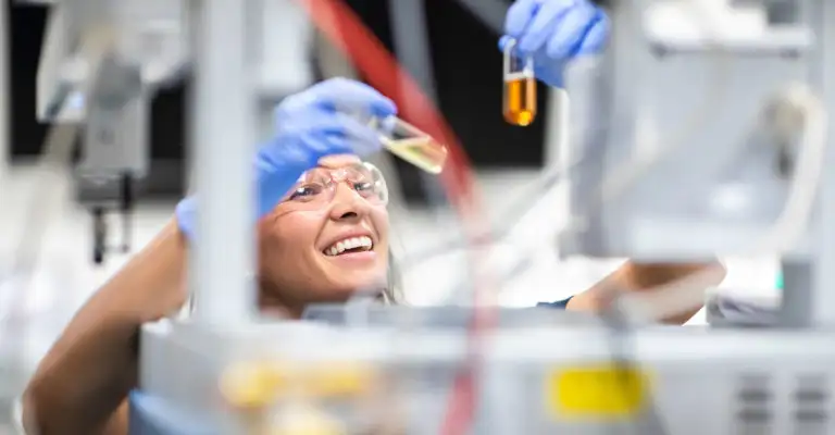 Katie Strain runs the Beverage Analytics QA/QC Laboratory at MSU Denver. Photo by Alyson McClaran
