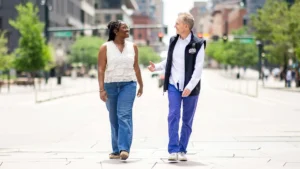 MSU Denver student Miah Edwards, left, worked with Mark McIntosh and the Transplant Life Foundation to promote the Transplant Games of America. Photo by Alyson McClaran