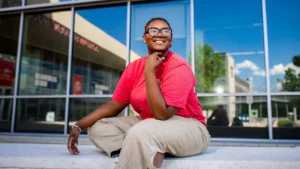 Sanaa Walker, a planner with C2Hub Scholarship Support and an Event Coordinator for the Morgridge Peer Mentoring Program. Photo by Alyson McClaran