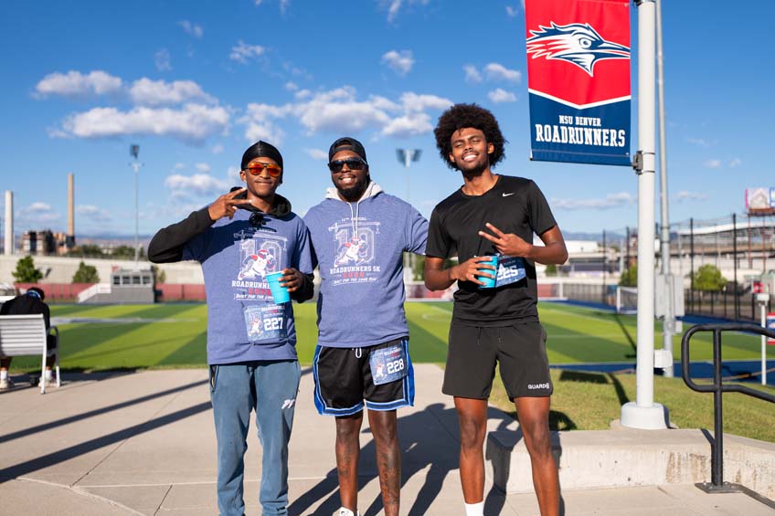 Roadrunners grab breakfast burritos and mingle after running the Roadrunners 5k.
