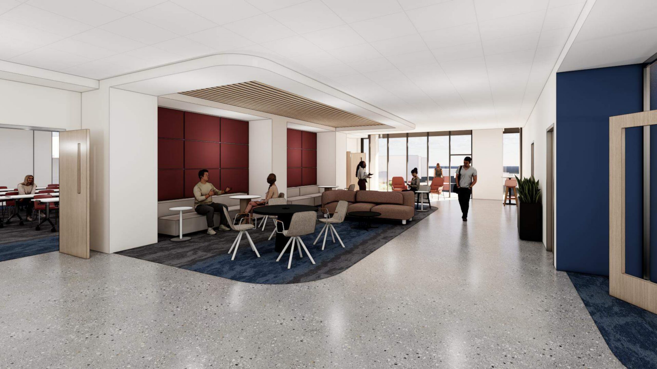 Rendered image of a classroom in Day Health Institute Tower