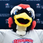 Headshot of Rowdy in front of a MSU Denver College of Letters, Arts, and Sciences background.