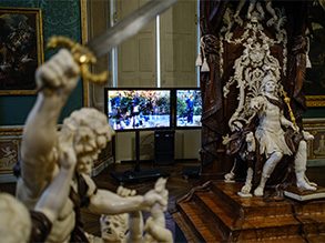 Restless Splatting, installation view at xCoAx 2026, Palazzo Madama, Turin, Italy.