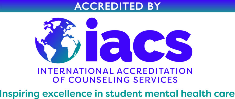 Accredited by IACS International Accreditation of Counseling Services. Inspiring excellence in student mental health care.