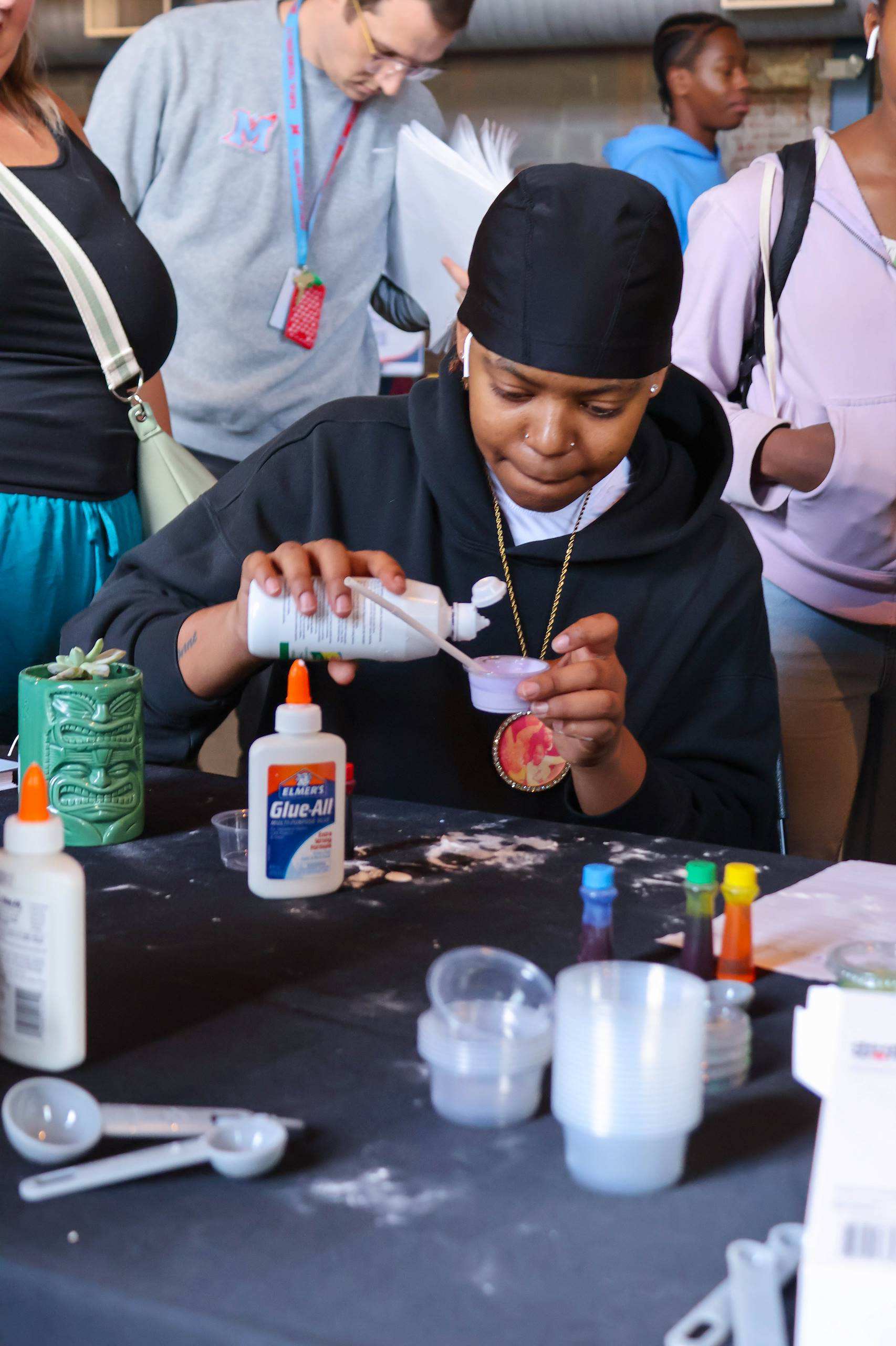 Students making slime.